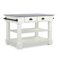 Barrelson Single Kitchen Island with Italian Basalt Top (49")