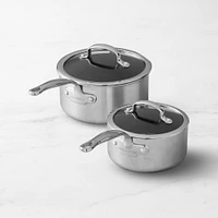 GreenPan™ Premiere Stainless-Steel Ceramic Nonstick 4-Piece Saucepan with Lid Set