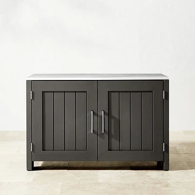 OPEN BOX: Larnaca Outdoor Slate Grey Metal 2-Door Cabinet