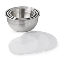 OPEN BOX: Williams Sonoma Stainless Steel Mixing Bowls With Lid, Set Of 3