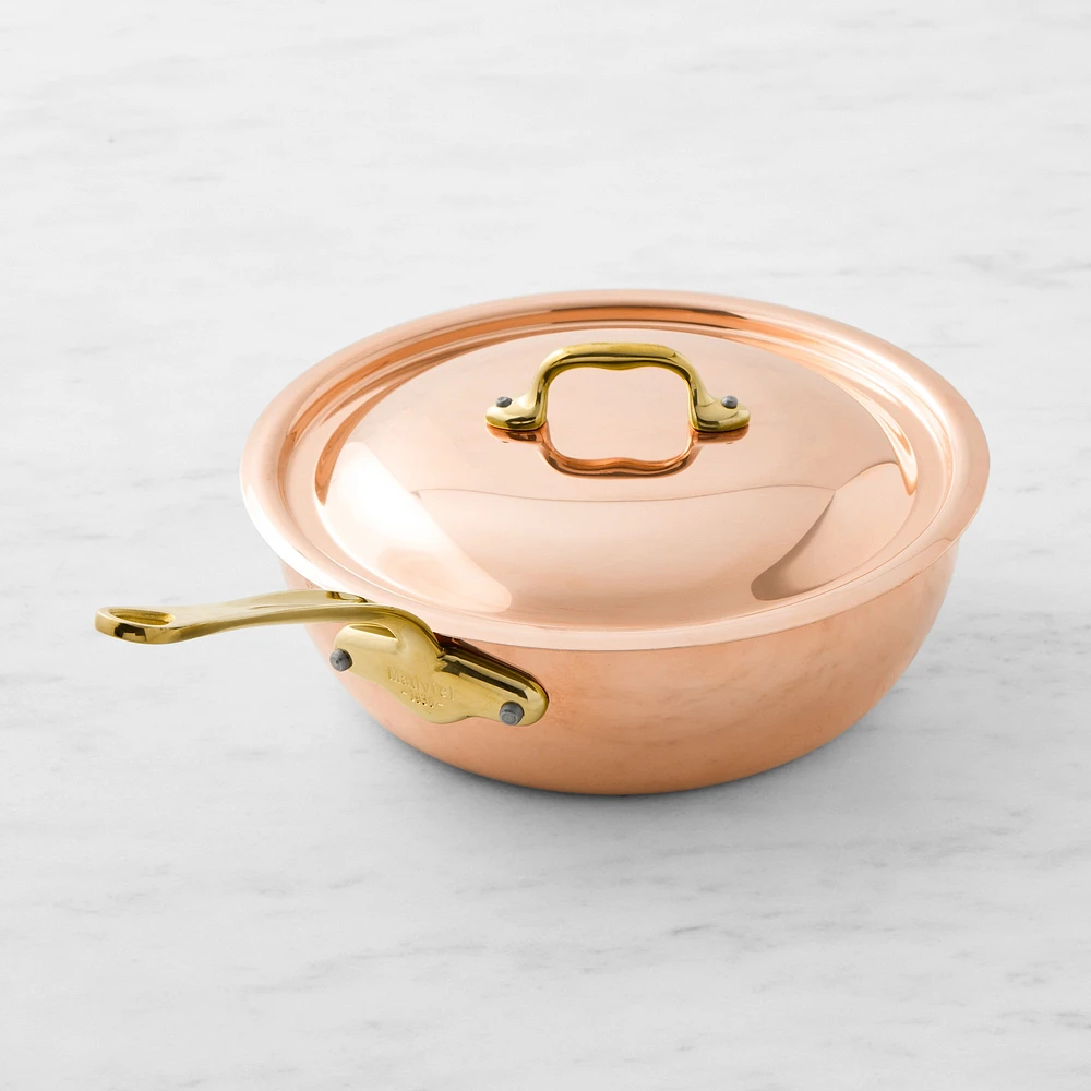 Mauviel M'150B Copper Curved Splayed Saute Pan 3 1/2-Qt.