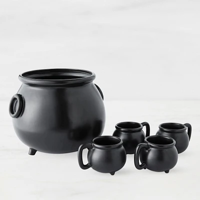 Cauldron Serving Bowl and Mugs, Set of 5