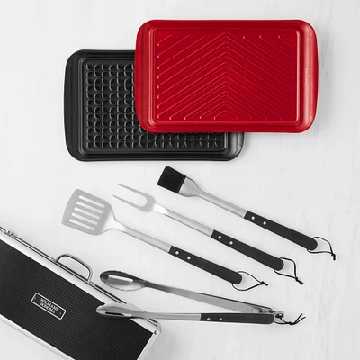 Williams Sonoma Grill Prep Trays with 4-Piece BBQ Tool Set