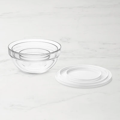 Glass Mixing Bowls with Lid, Set of 3