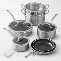 GreenPan™ Premiere Stainless-Steel Ceramic Nonstick -Piece Cookware Set