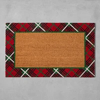 Red Tartan Holiday Doormat