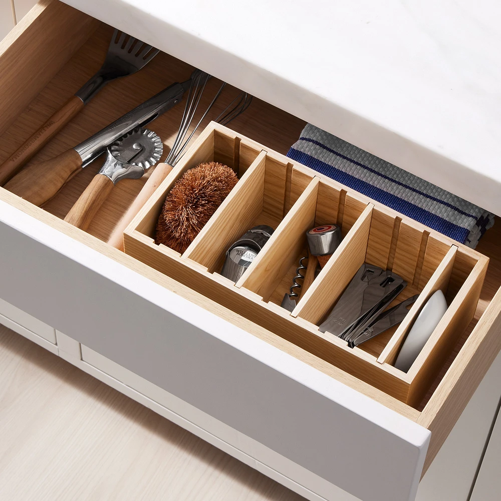 Hold Everything Adjustable Divided Cabinet & Drawer Organizer, Ashwood