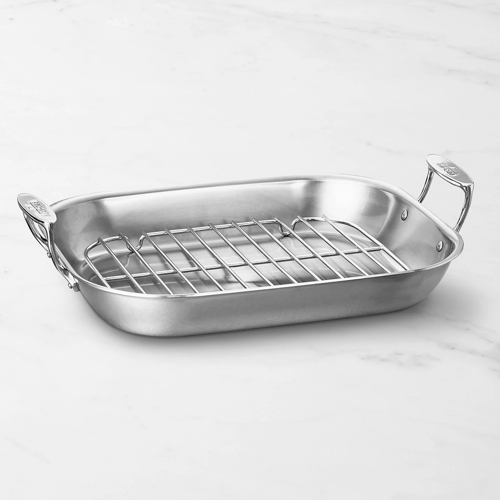 All-Clad D3® Stainless-Steel Flared Roasting Pan with Rack