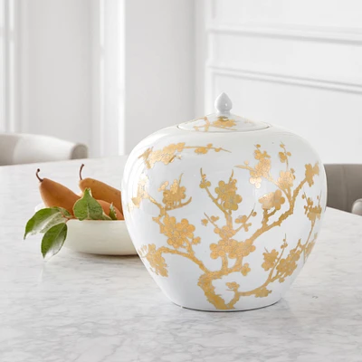 White and Gold Ginger Jar