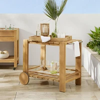 Larnaca Outdoor Teak Bar Cart (39")