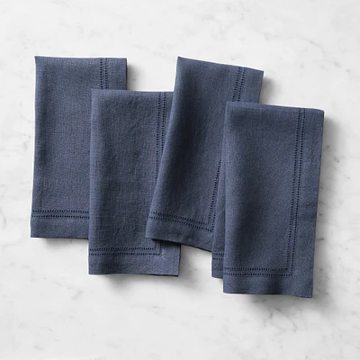 Linen Double Hemstitch Napkins, Set of 4