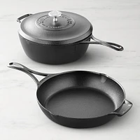 Lodge Blacklock Triple Seasoned Cast Iron 3-Piece Set, Saute Pan & 10 1/4" Skillet