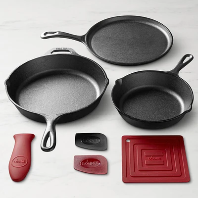 Lodge Seasoned Cast Iron 7-Piece Skillet Cookware Set