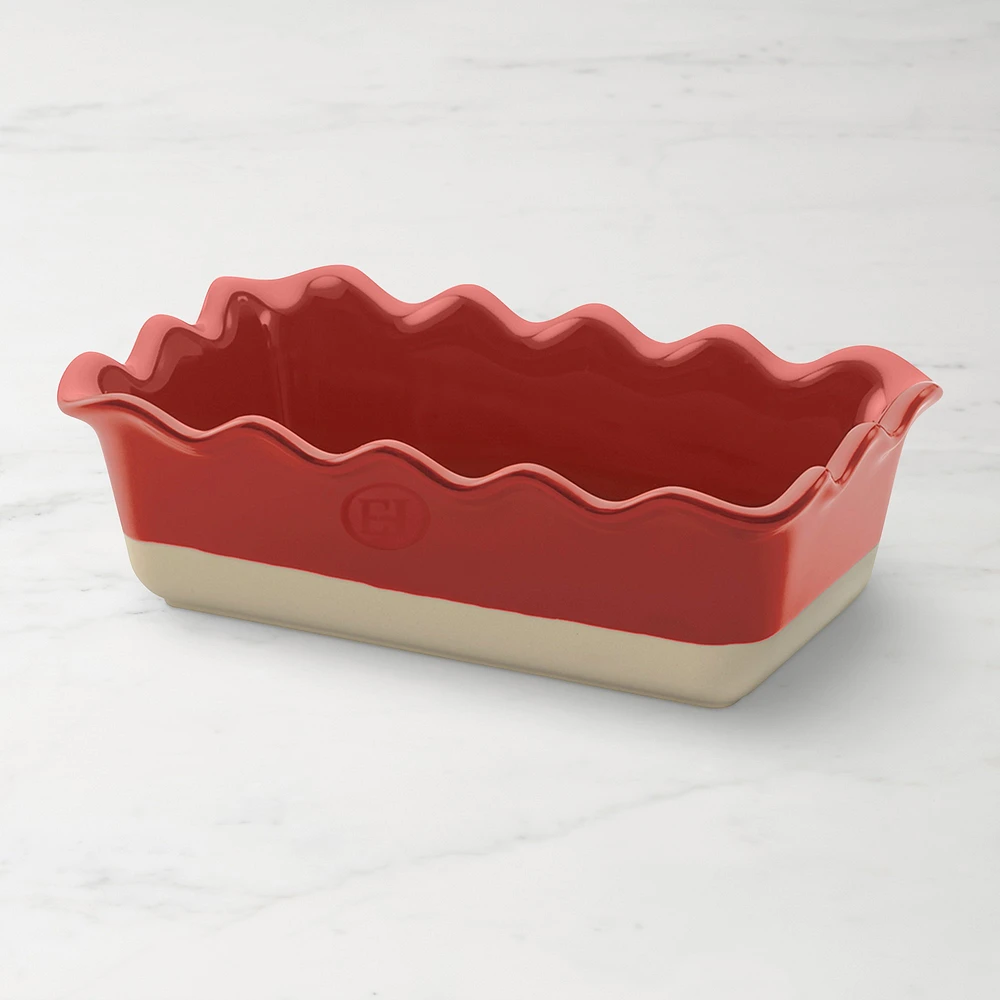 Emile Henry French Ceramic Ruffled Loaf Pan