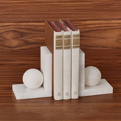 Alabaster Ball Bookends