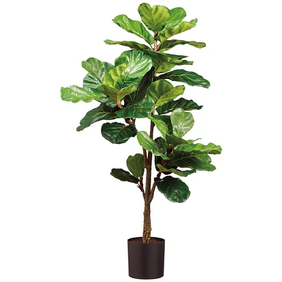 Faux Fiddle Leaf Plant in Plastic Pot, 56'"