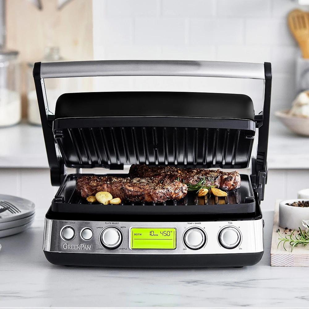 GreenPan™ Elite 7-in-1 Contact Grill, Griddle, & Waffler