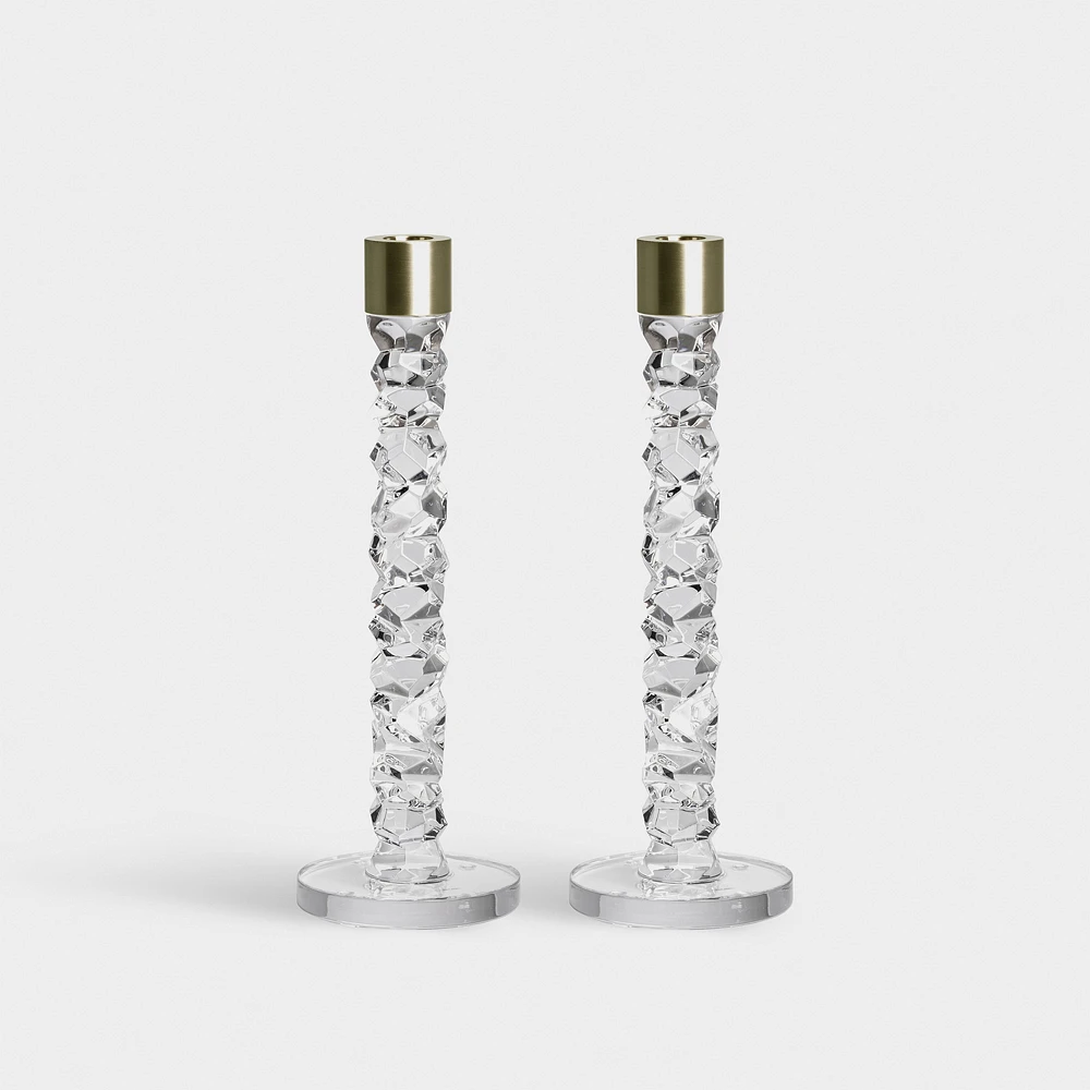 Orrefors Carat Candlestick, Set of 2