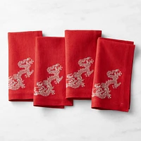 Lunar Dragon Embroidered Napkins, Set of 4