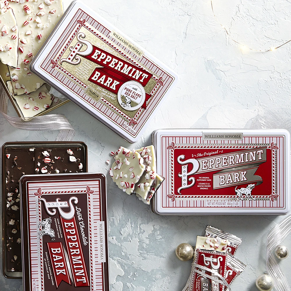 Williams Sonoma Peppermint Bark Trio: Original, Salted, & Dark