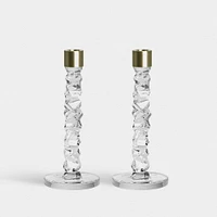 Orrefors Carat Candlestick, Set of 2