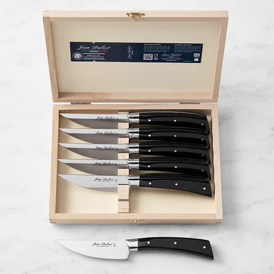 Jean Dubost Bistronomie Wide Blade Black Handle Steak Knives, Set of 6