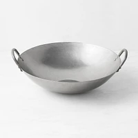 Williams Sonoma Traditional Flat Bottom Carbon Steel Double Handled Wok