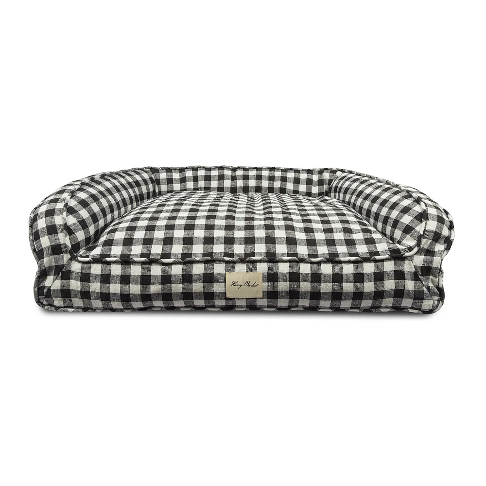 Harry Barker Buffalo Check Dog Lounger, Medium, Black