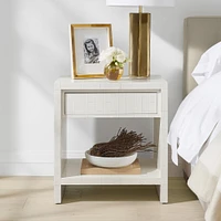 Faux Bone 1-Drawer Nightstand, Ivory (24")