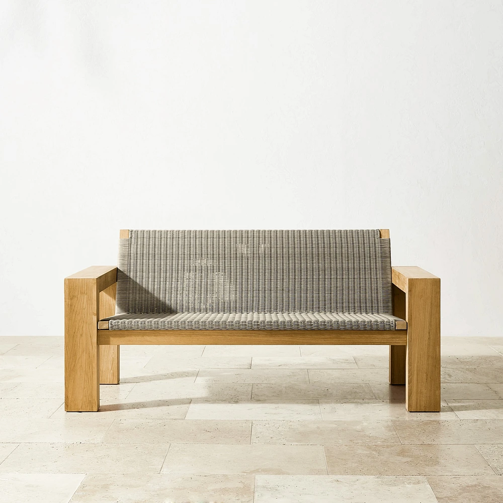 Larnaca Outdoor Teak x All-Weather Weave Sofa (68"-96")