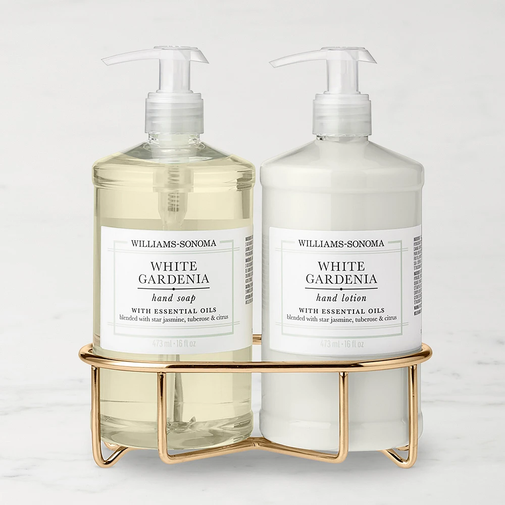 Williams Sonoma White Gardenia Hand Soap & Lotion 3-Piece Set