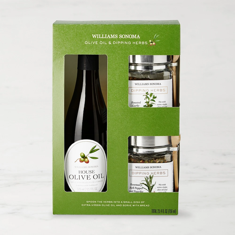 Williams Sonoma Dipping Herbs and Olive Oil Gift Set