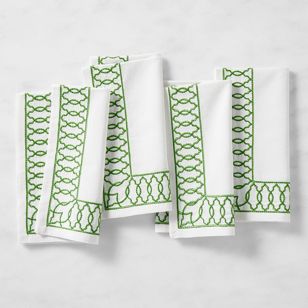 Embroidered Lattice Napkins, Set of 4