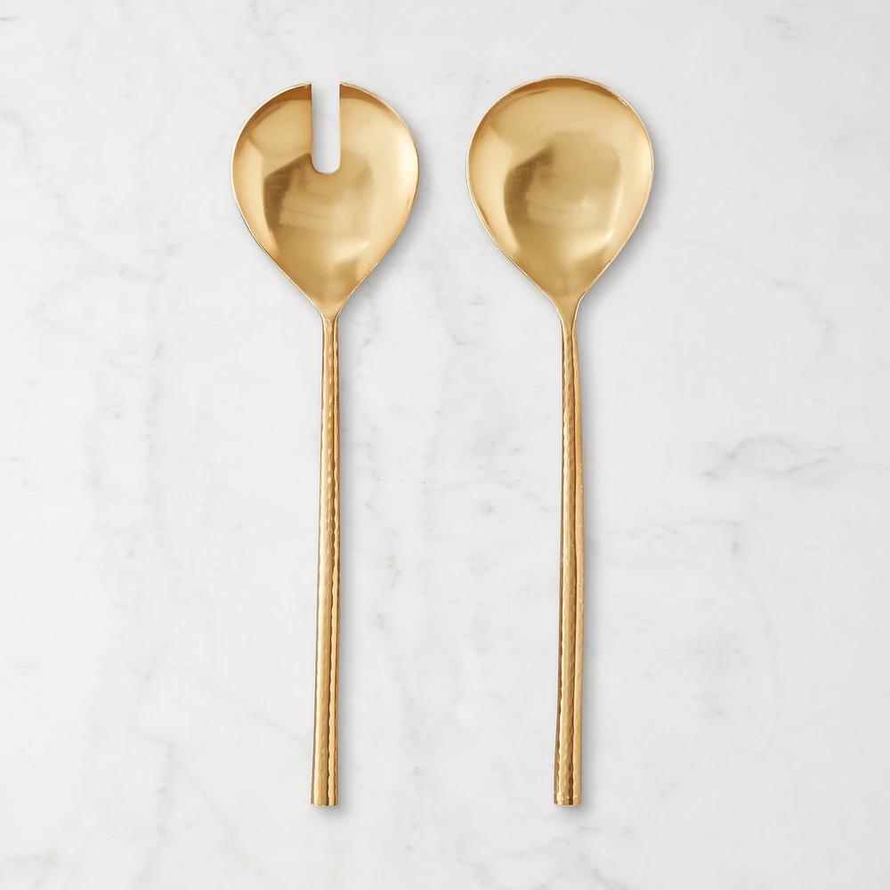 Antique Brass Salad Servers