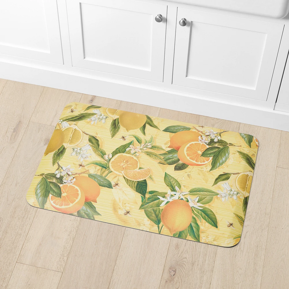 Happy Feet Meyer Lemon Cushioned Kitchen Mat