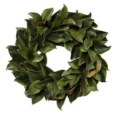 Magnolia Leaf Faux Wreath, 24"