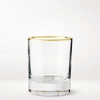 Gold Rim Single Old-Fashioned Glasses, Set of 4