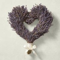 Lavender Heart Live Wreath, 16"