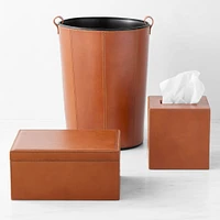 Brown Leather Tissue Box Holder