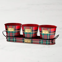 MacKenzie-Childs Tartan Herb Pots, Set Of 3