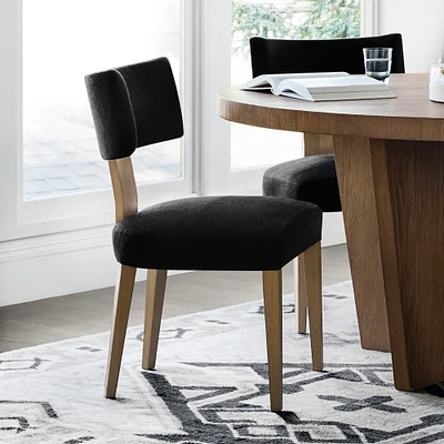 OPEN BOX: Koret Side Chair, Standard, Performance Vegan Pebbled Leather, Ivory, Heritage Grey