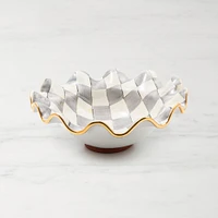 MacKenzie-Childs Sterling Check Ceramic Fluted Serving Bowl