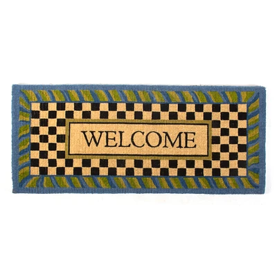 MacKenzie-Childs Welcome Periwinkle Double Doormat