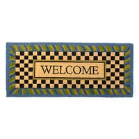 MacKenzie-Childs Welcome Periwinkle Double Doormat