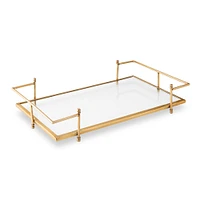 OPEN BOX: Antique Brass and Glass Tray