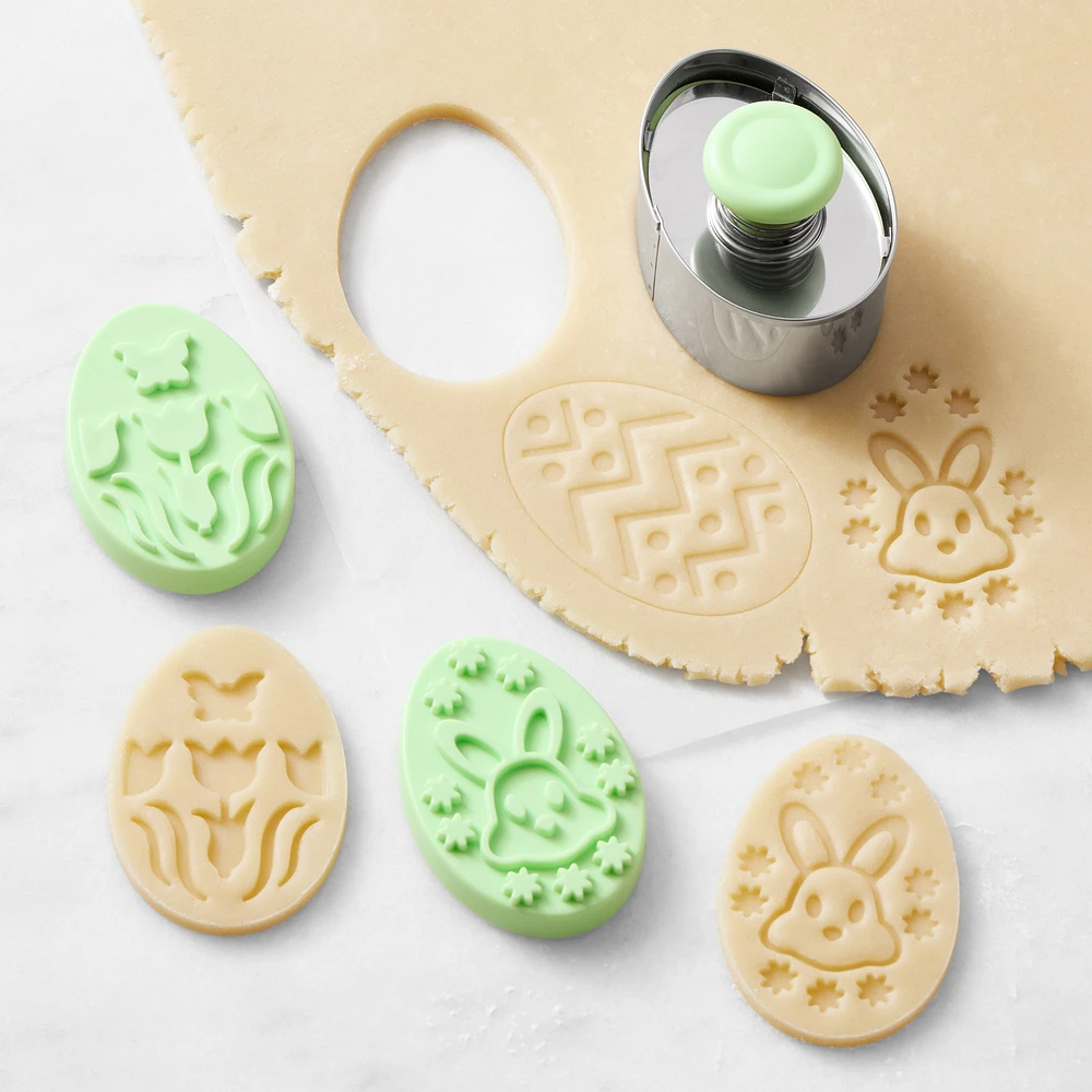 Williams Sonoma Easter Egg Stamp Cookie Cutters, Set of 3