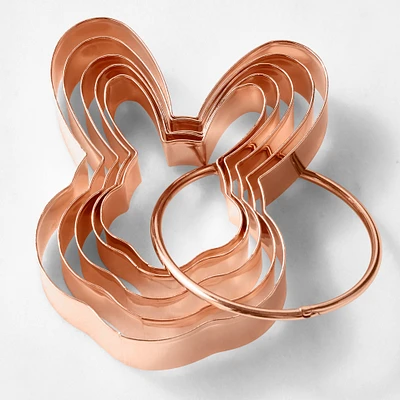 Williams Sonoma Copper Bunny Cutters on Ring, Set of 5