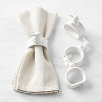 Sculptural Bunny Napkin Rings, Set of 4