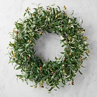 UV Protected Faux Olive Wreath, 26"