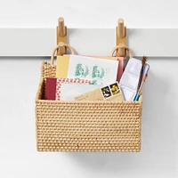 Hold Everything Rattan Hanging Accessory Basket